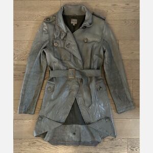 Genuine Lamb Leather Trench Coat Jacket Women’s